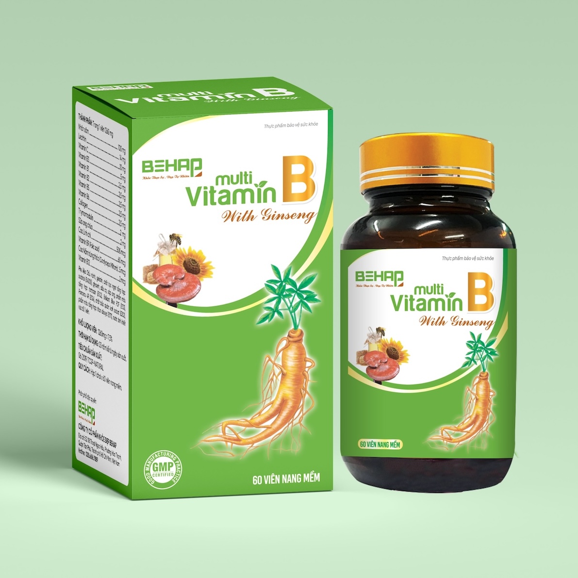 Vitamin Nhóm B Với Nhân Sâm - Multi Vitamin B With Gingseng - Lọ 60 Viên