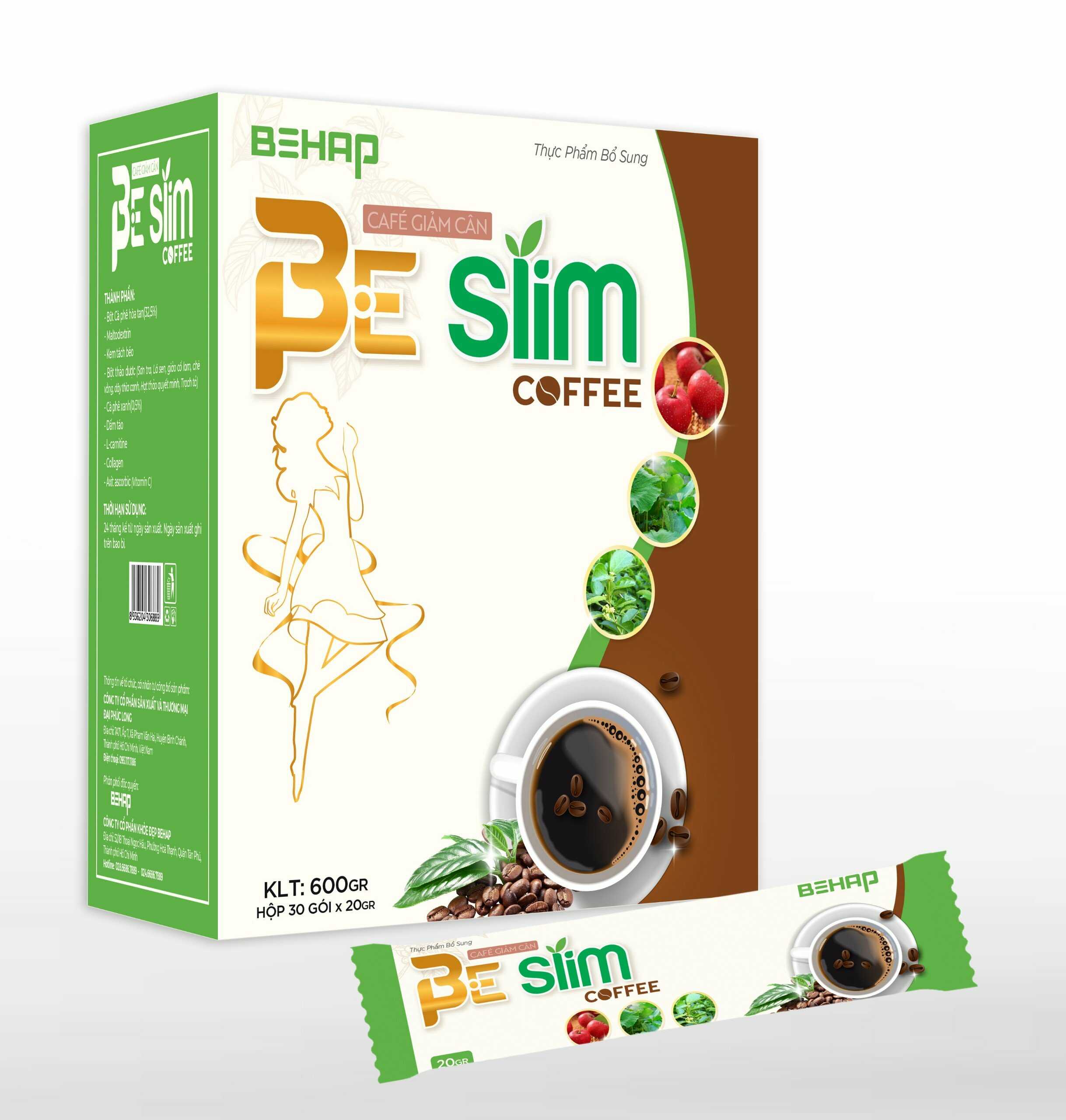 Cà Phê Giảm Cân BE Slim Coffee Hộp 30 Gói 20Gr